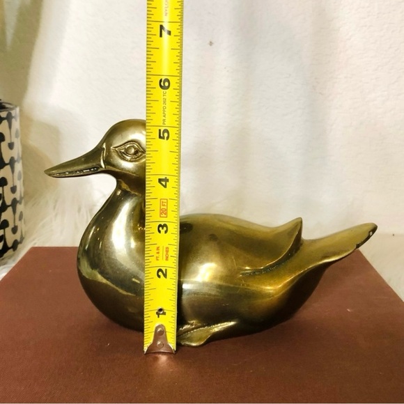 Classic MCM Vintage Brass Duck Figurine Gold Duck Statue - Picture 6 of 7